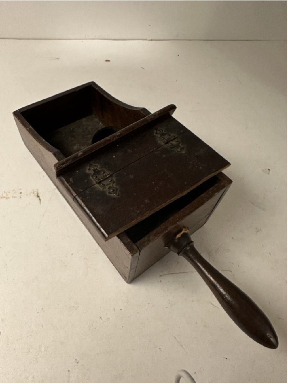 Vintage Antique Wooden Ballot Box Secret Caster Marbles Handle Fraternal Lodge